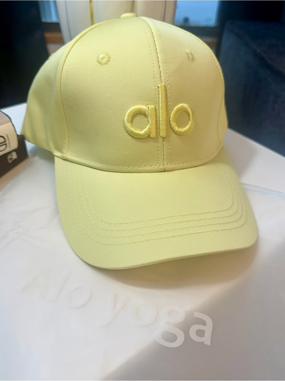 ALO Yoga Yellow/Green Embroidered Logo Baseball Cap - Picture 3 of 13